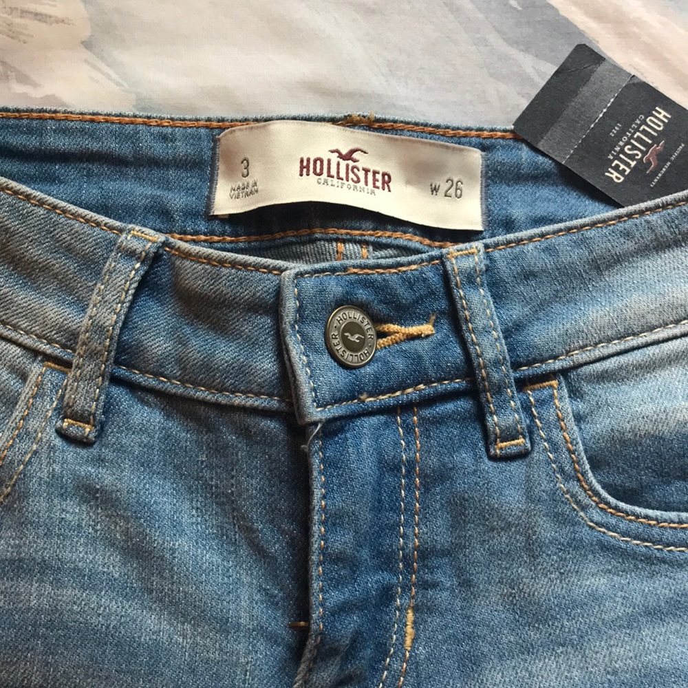 Sold. Hollister distressed light wash jeans - Picture 2 of 10